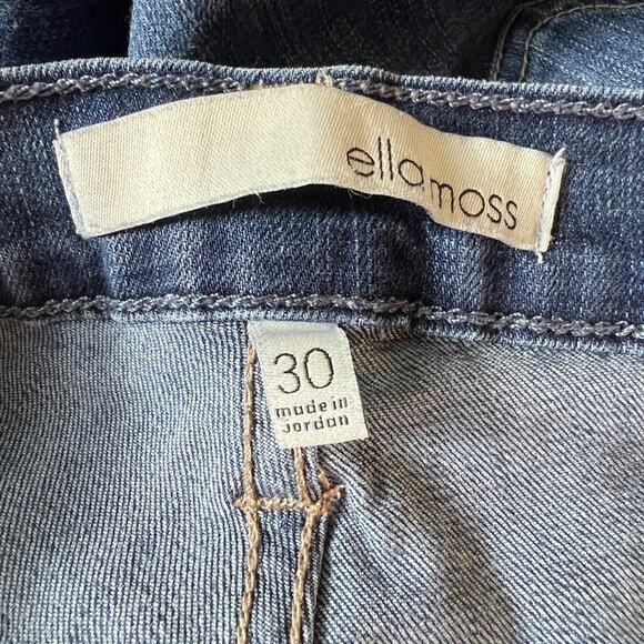Ella Moss High Waist Crop Flare Raw Hem Medium Wash Stretch Jeans Size 30 / 10 - Picture 4 of 5